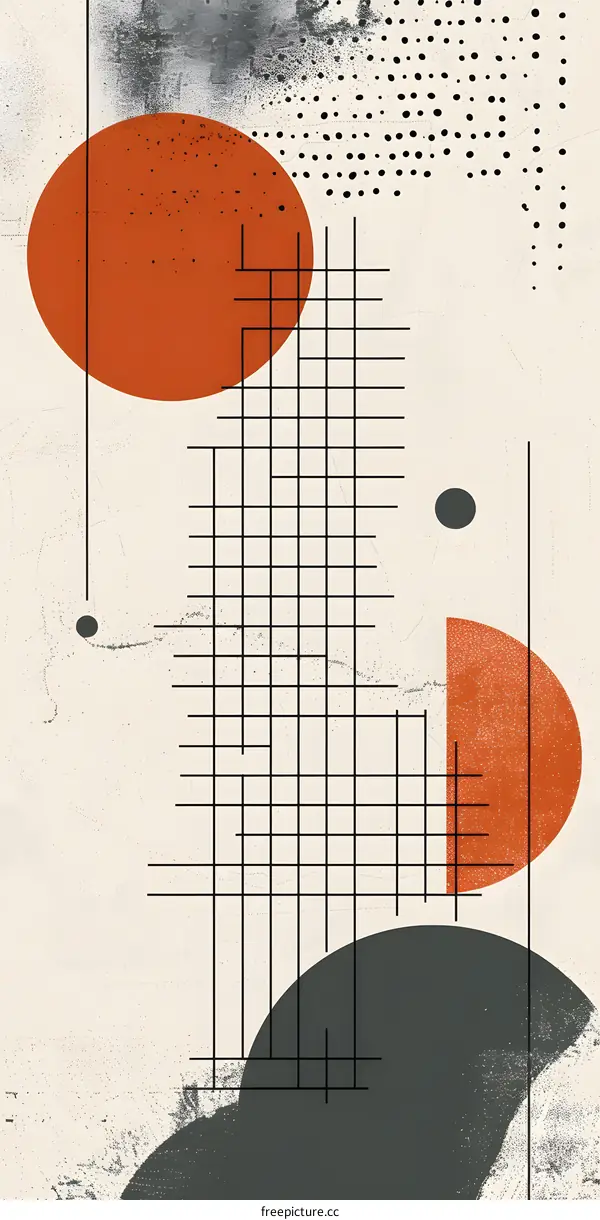 Abstract Geometric Shapes With Grid Lines and Texture
