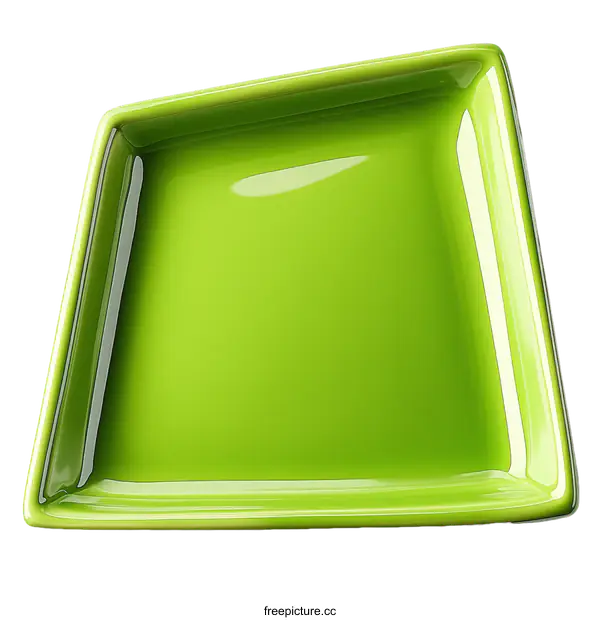 [Transparent Background PNG]Modern Lime Green Square Dish