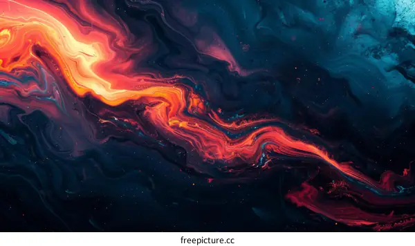 Abstract Swirling Fluid Art in Vibrant Colors
