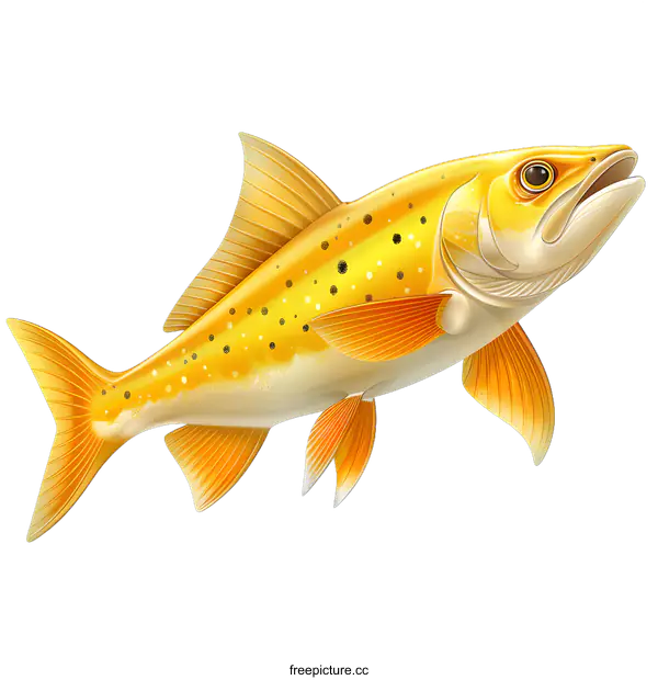 [Transparent Background PNG]Golden Fish Illustration on White Background