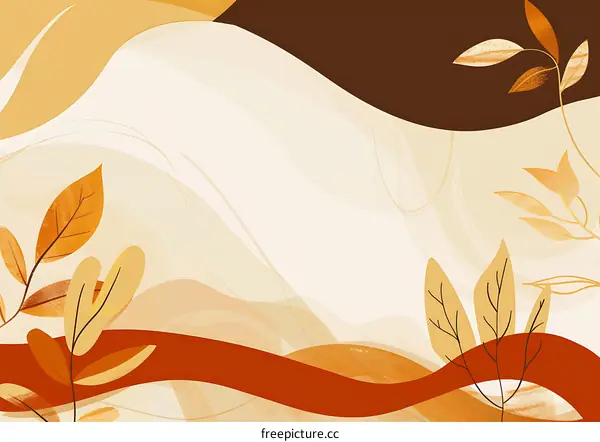 Abstract Autumn Leaves Background Illustration