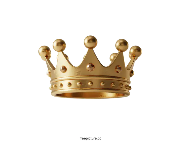 [Transparent Background PNG]Elegant golden crown with gemstones for royal decoration