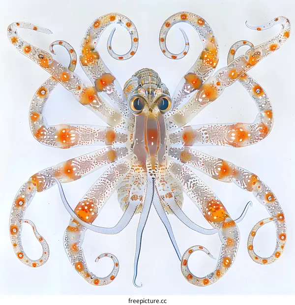 Colorful Octopus Specimen on White Background