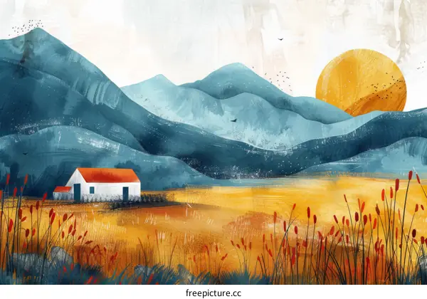 Blue Mountain Cottage Painting