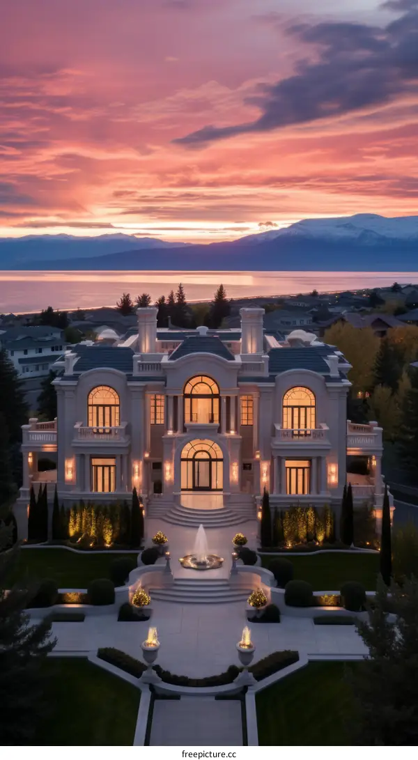 Luxury Mansion with Breathtaking Lake and Mountain Views