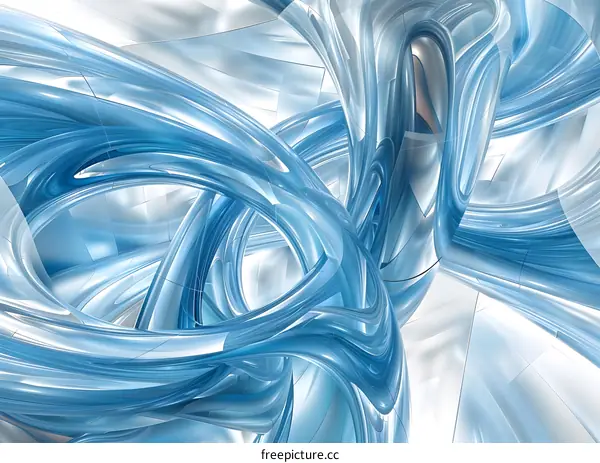 Blue and white abstract 3D rendering