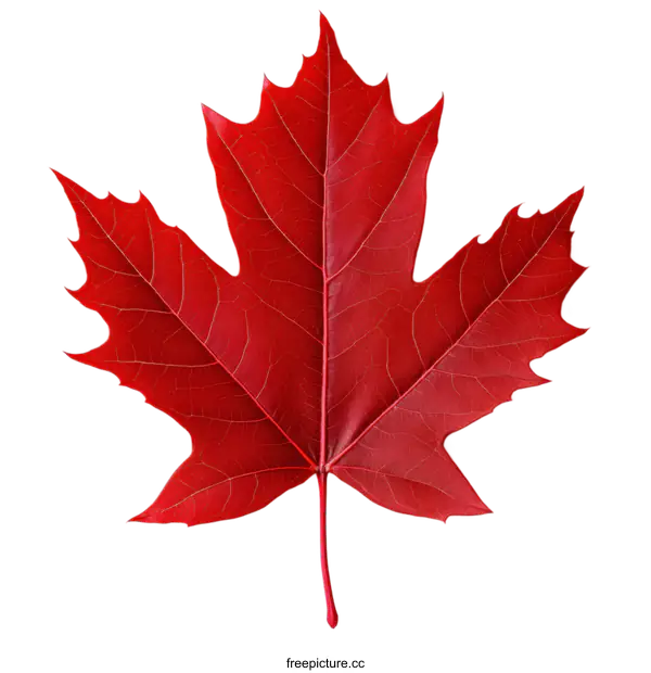 [Transparent Background PNG]Vibrant Red Maple Leaf Close Up
