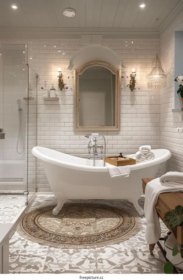 Classic Vintage Bathroom with Elegant Decor