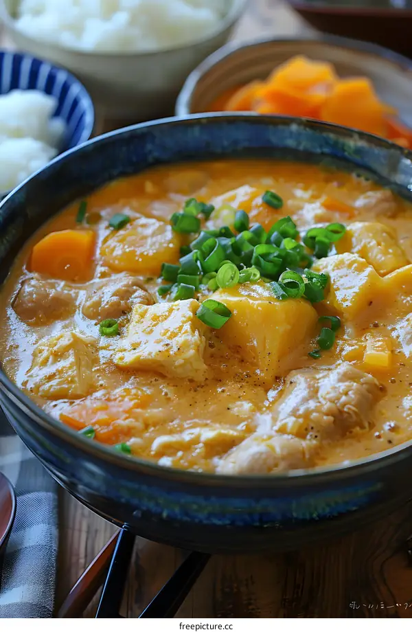 Japanese food oden in ceramic bowl