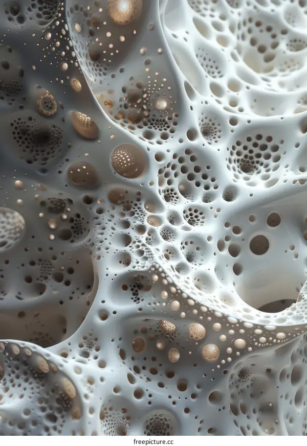 Close-Up of Organic Structures with Porous Formation