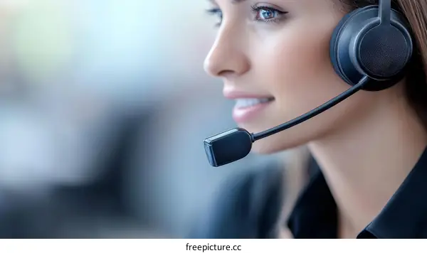 Customer Service Representative with Headset