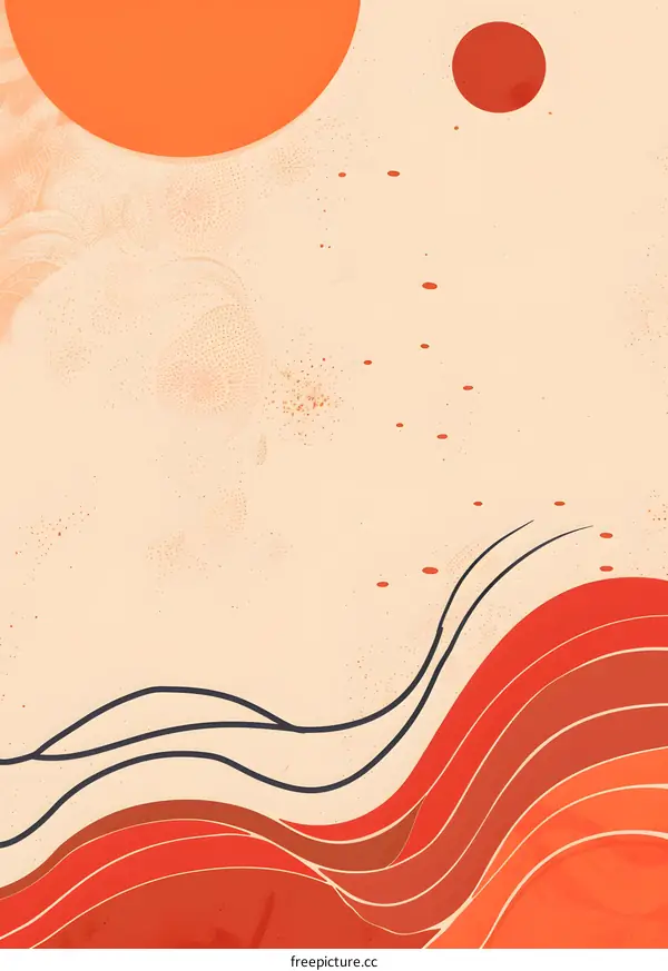 Abstract Art With Orange and Red Shapes
