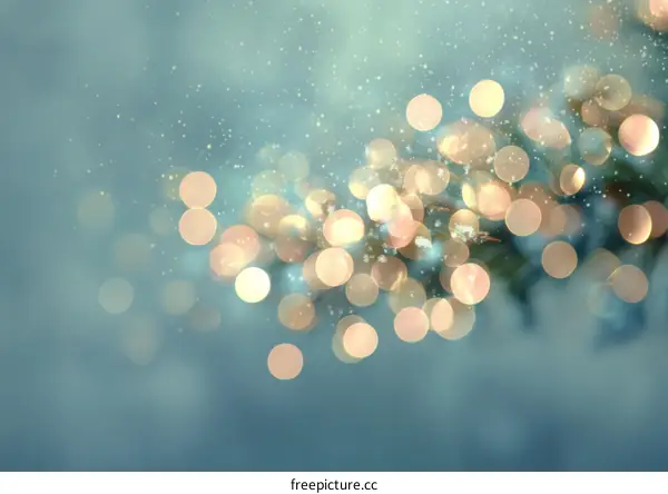 Winter Holiday Bokeh Background with Golden Lights