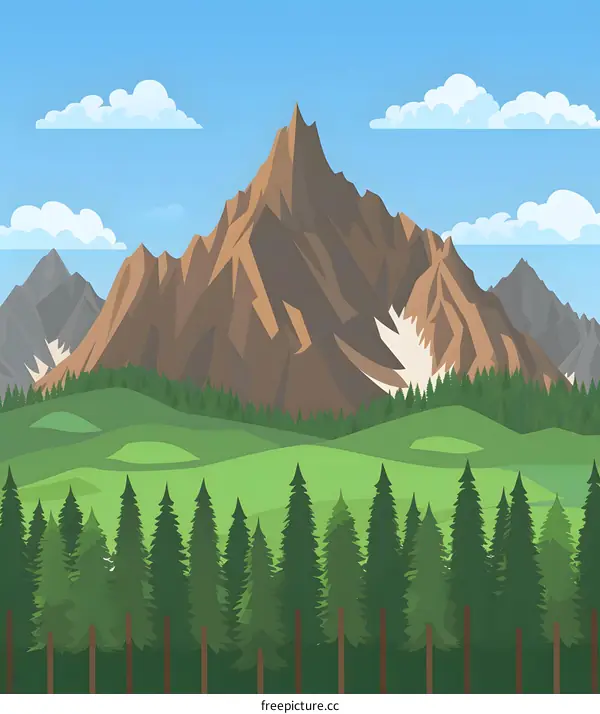 Mountain Landscape With Green Trees