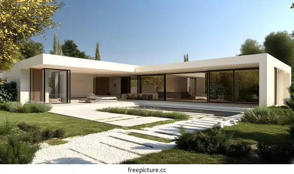 Modern Minimalist House with Pool and Patio Design