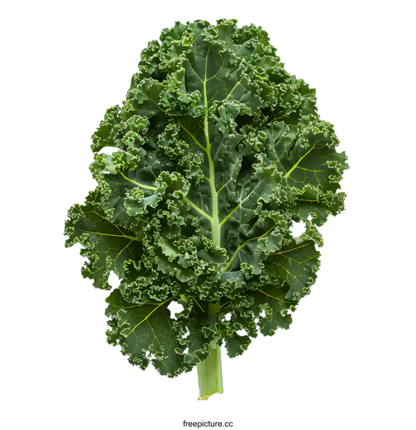 [Transparent Background PNG]Fresh Green Kale Leaf Isolated on White Background