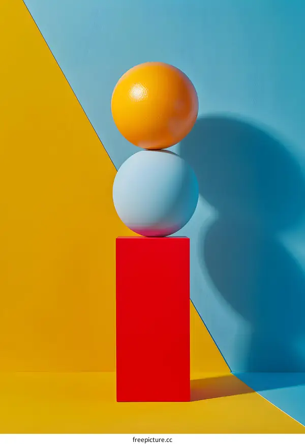 Abstract Geometric Shapes on a Colorful Background