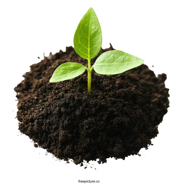 [Transparent Background PNG]Small Plant Growing in Soil