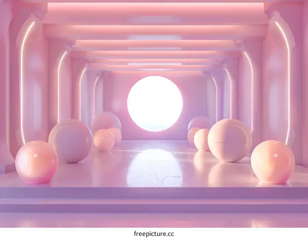 Pastel Pink Modern Architectural Interior Design