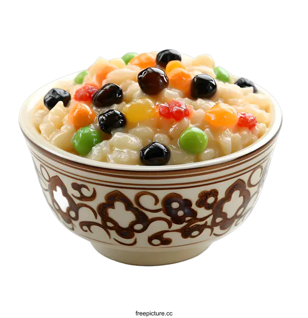 [Transparent Background PNG]A bowl of colorful dessert with tapioca pearls