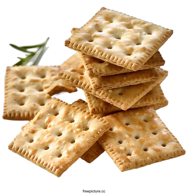 [Transparent Background PNG]Delicious Crispy Crackers on White Background