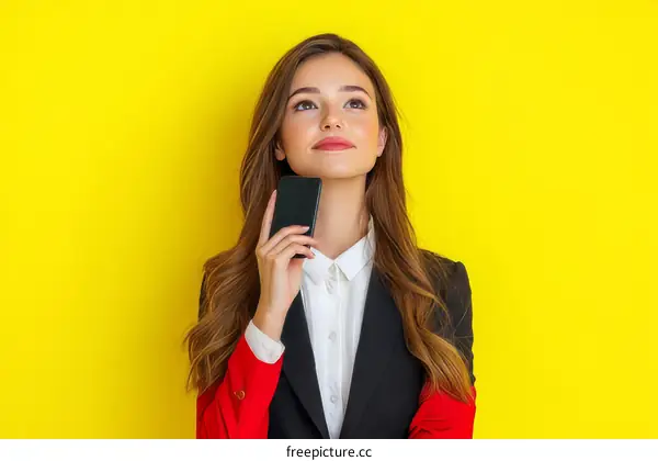 Confident Businesswoman Holding Smartphone