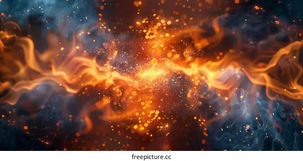 Fire, Ice, and Elements Abstract Background