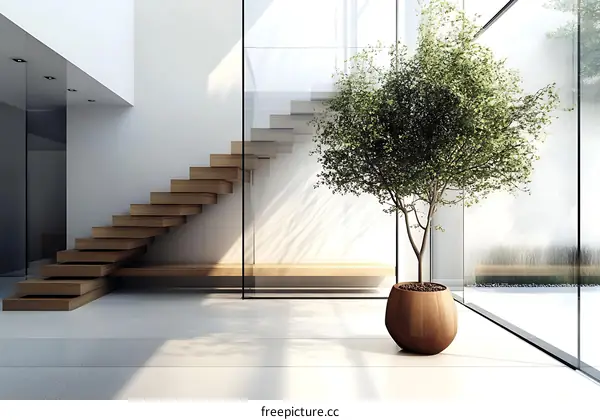 Modern Wooden Staircase Interior Design