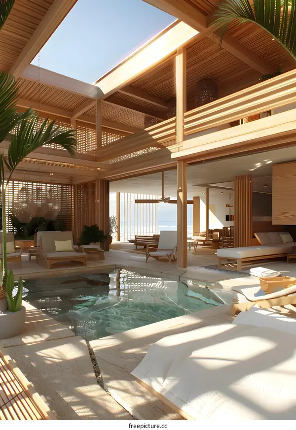 Modern Minimalist Wooden House With Plunge Pool
