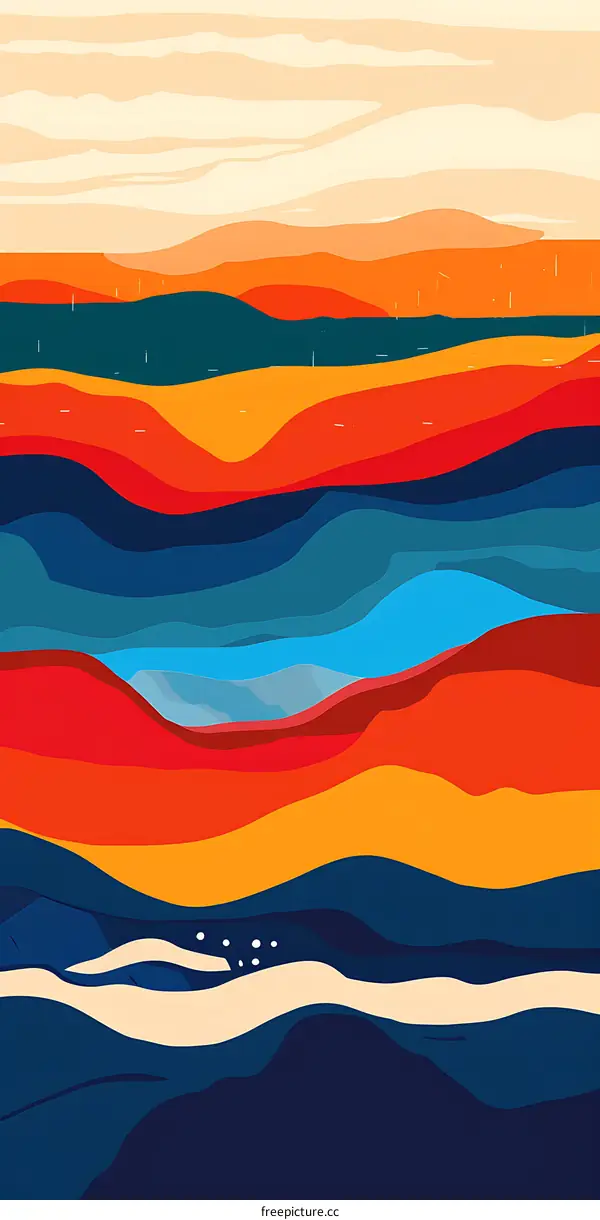 Abstract Landscape with Layers of Colors