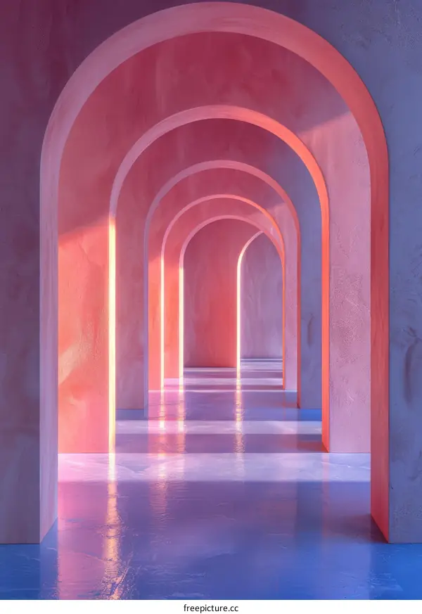 Modern Pink Archway Hallway
