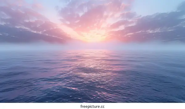 Serene Sunset Over Calm Sea