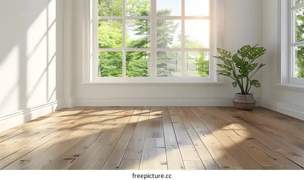 Empty Room with Window and Sunlight