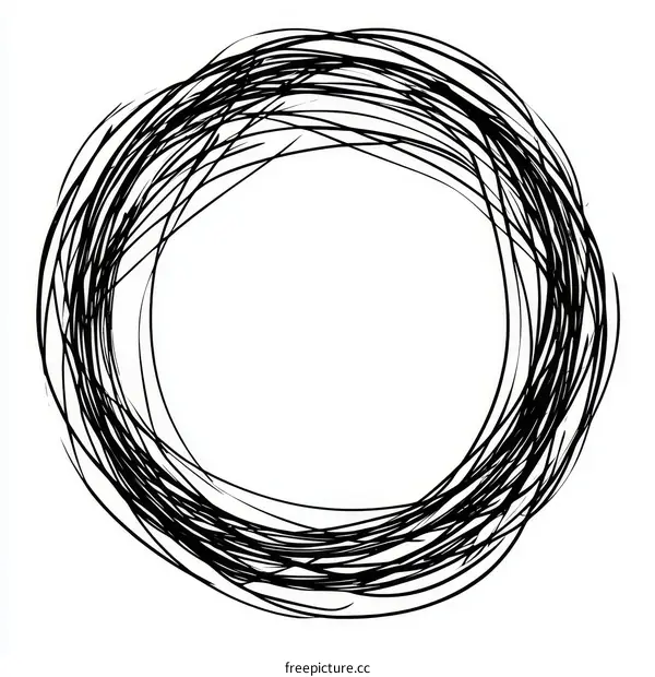 Abstract Circle Drawing Illustration