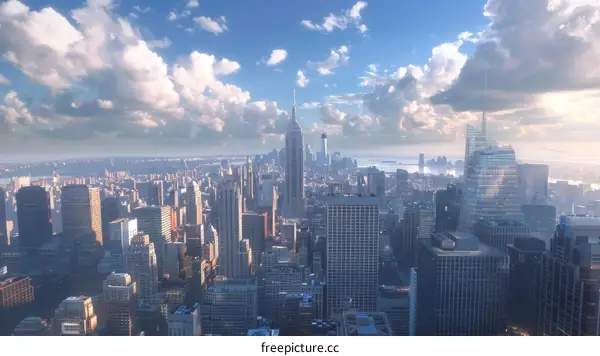 Iconic Empire State Building in the New York City Skyline