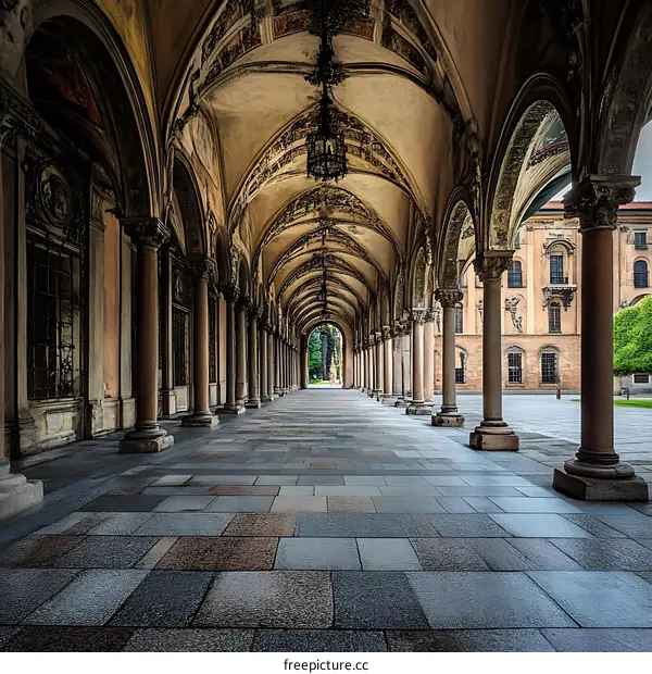Arched Courtyard of Historic Building
