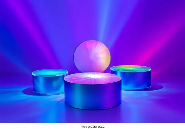 Abstract Neon Product Display Stands