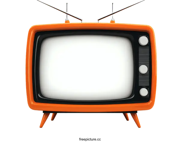 [Transparent Background PNG]Retro Orange Television Illustration