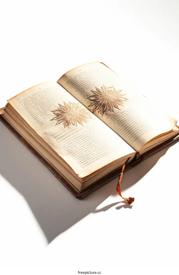 Pressed Flowers in an Antique Book