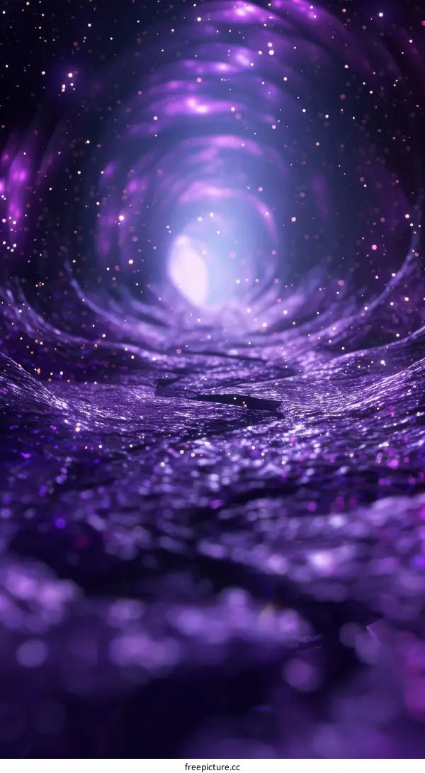Purple Glowing Particle Tunnel