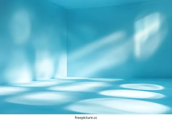 Abstract Light and Shadow in a Blue Corner Room