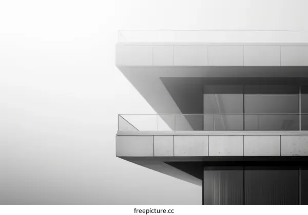 Minimalist Glass and Steel Apartment Balcony
