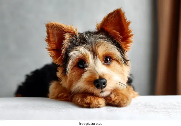 Adorable Yorkshire Terrier Puppy Portrait
