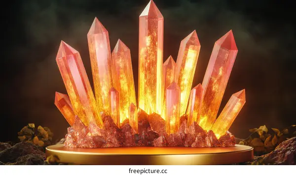 Radiant Crystal Cluster on a Display Pedestal