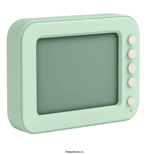 [Transparent Background PNG]Retro Green Television Illustration