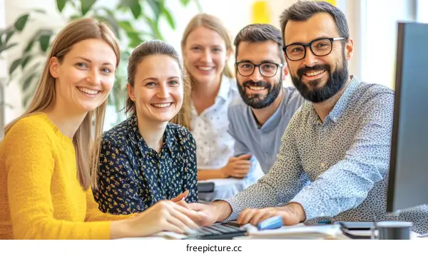 Happy Team Working Together