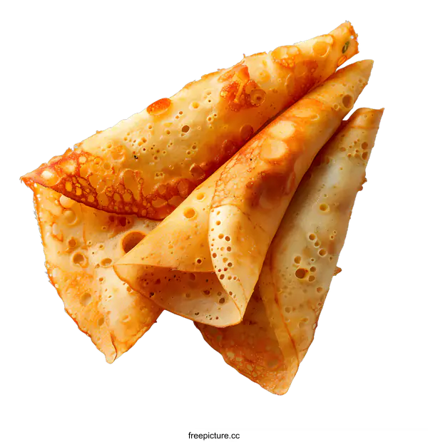 [Transparent Background PNG]three folded crepes on white background