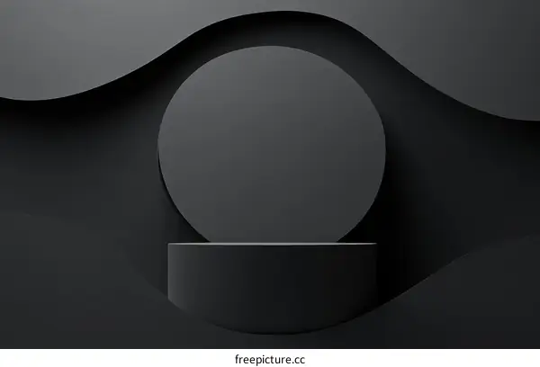Abstract Black Geometric Minimalist Display