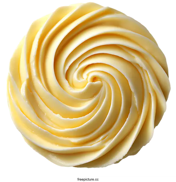 [Transparent Background PNG]Close-up Whipped Buttercream Swirl Design