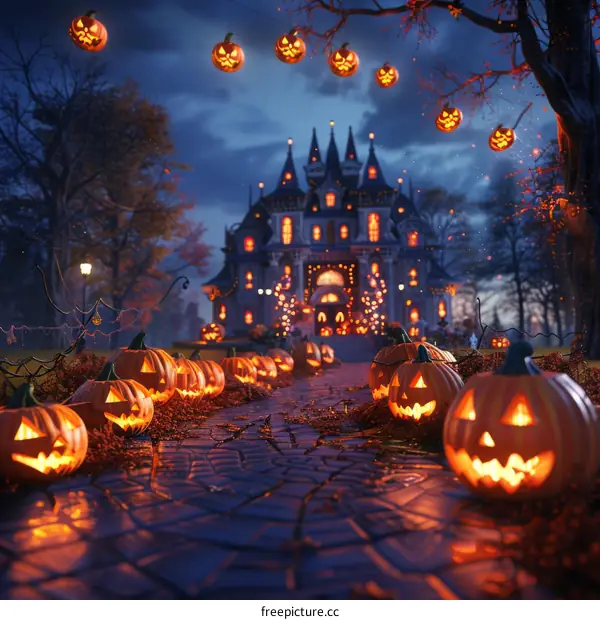 Halloween Pumpkin Lantern Castle